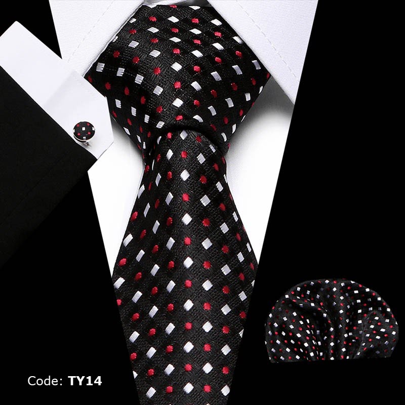 TY14 STARL 100% Silk Tie Hanky Cufflinks Sets