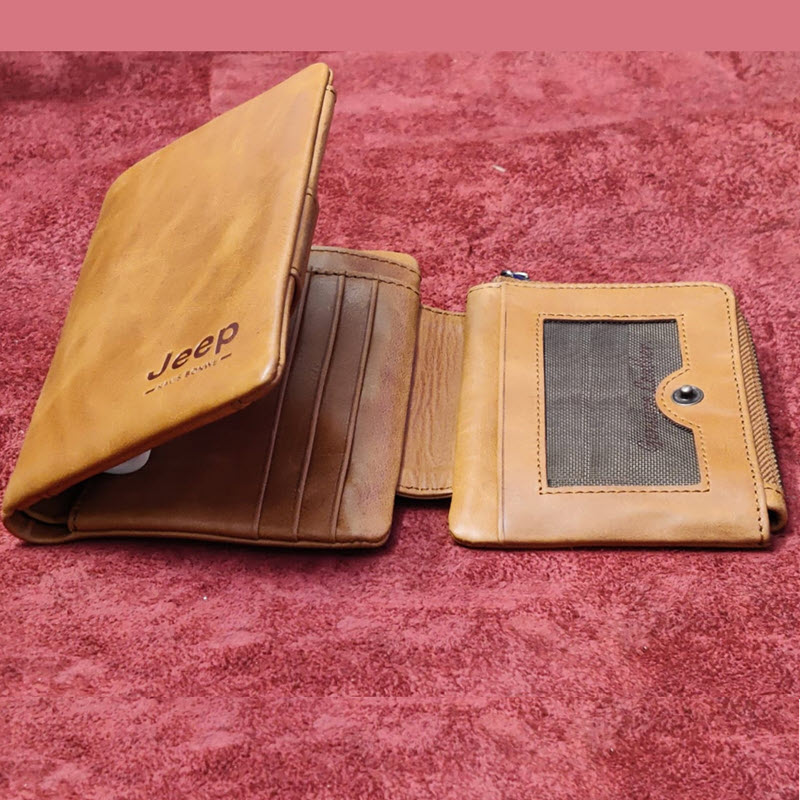 RA75N JEEP Foldable Genuine Leather Wallet