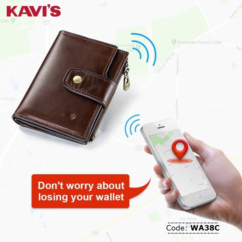 WA38C KAVIS Genuine Leather Smart Wallet