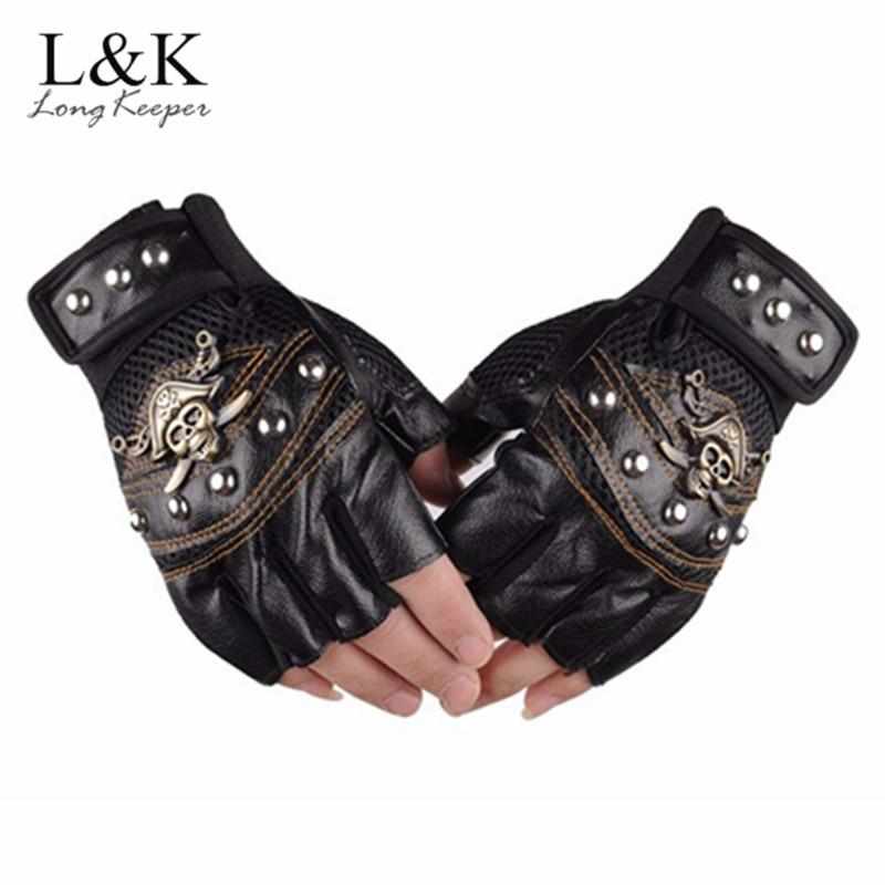 GL16K Tactical Adjustable Skulls Rivet Glove