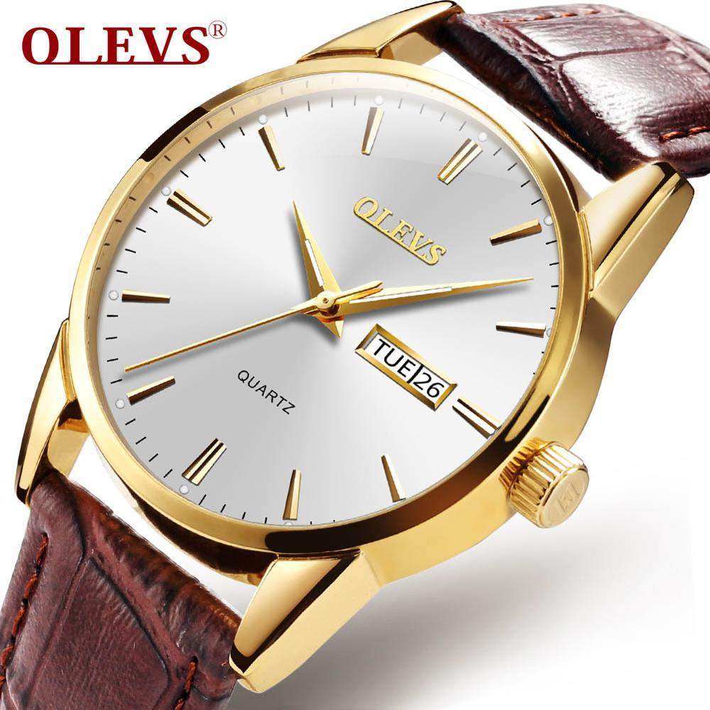 E70W OLEVS 6898 Fashion Leather Watch for Men