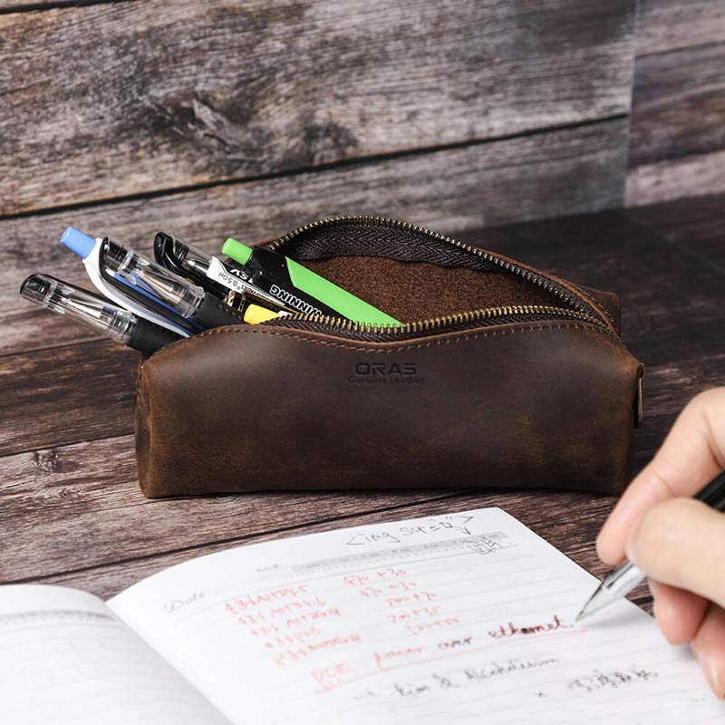 RA80C ORAS Genuine Leather Pencil Pouch