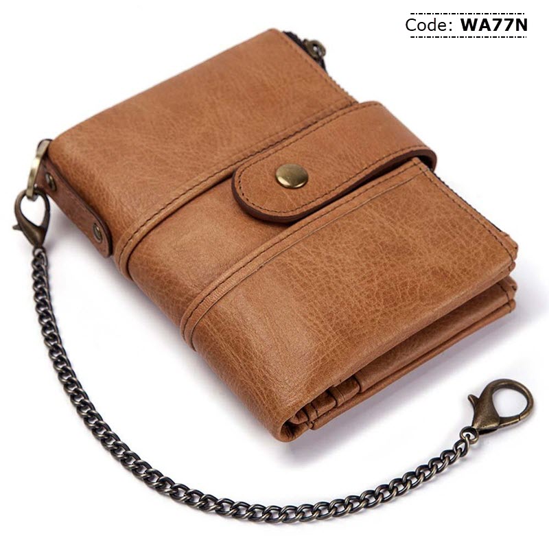 WA77N KAVIS Genuine Leather Zipper Wallet