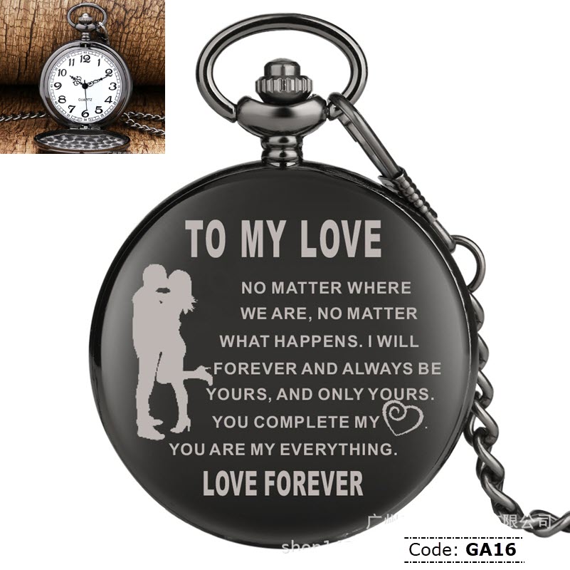 GA16 lettering Quartz Pocket watch For Gift
