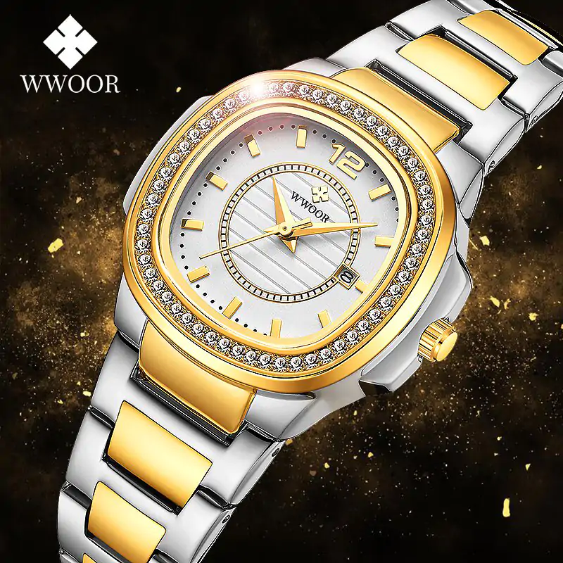 WR75 WWOOR 8874 Square Fashion Watch for Women
