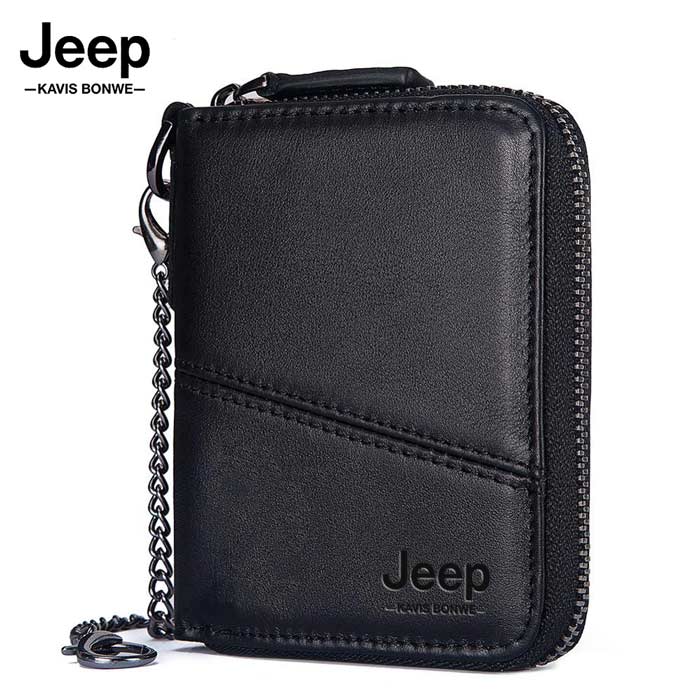 RA65K Jeep Genuine Leather Zipper Wallet