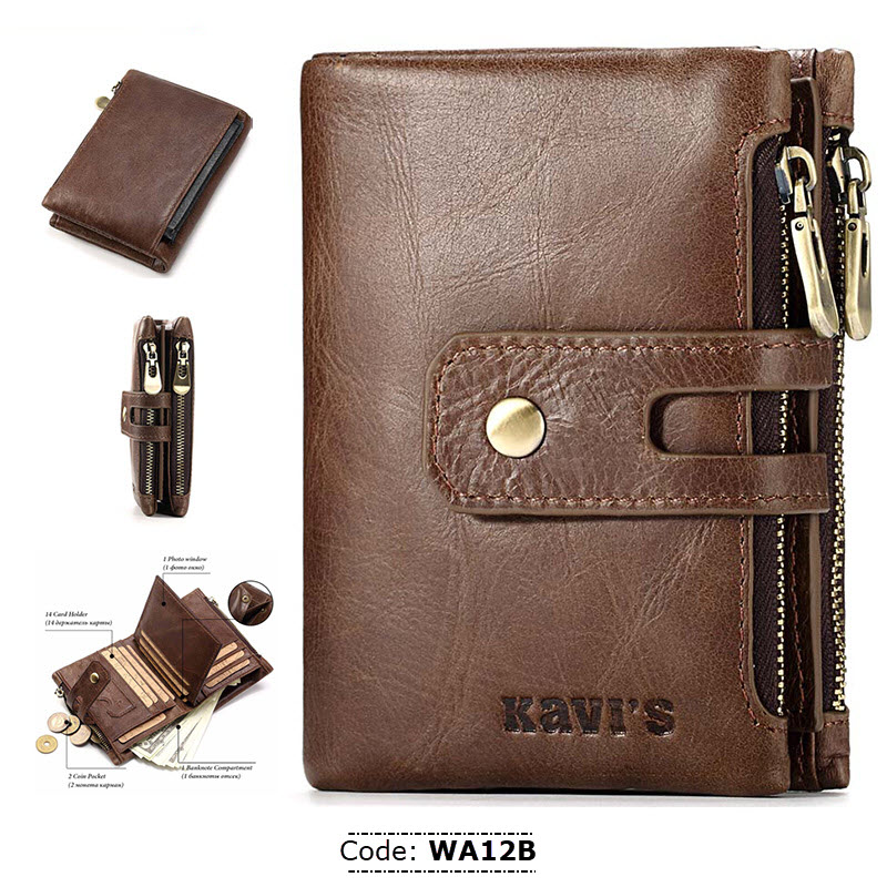 WA12B KAVIS Genuine Leather Wallet