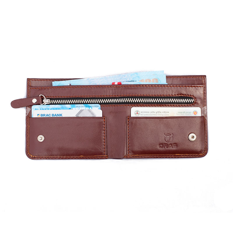 RA11D ORAS Genuine Leather Zipper Wallet