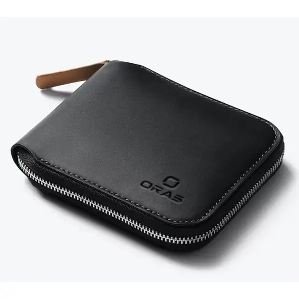 R1013 ORAS Genuine Leather  Zip Closure Wallet