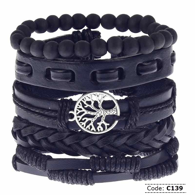C139 Sprico 5Pcs/ Set Vintage hand-woven Bracelet for Men