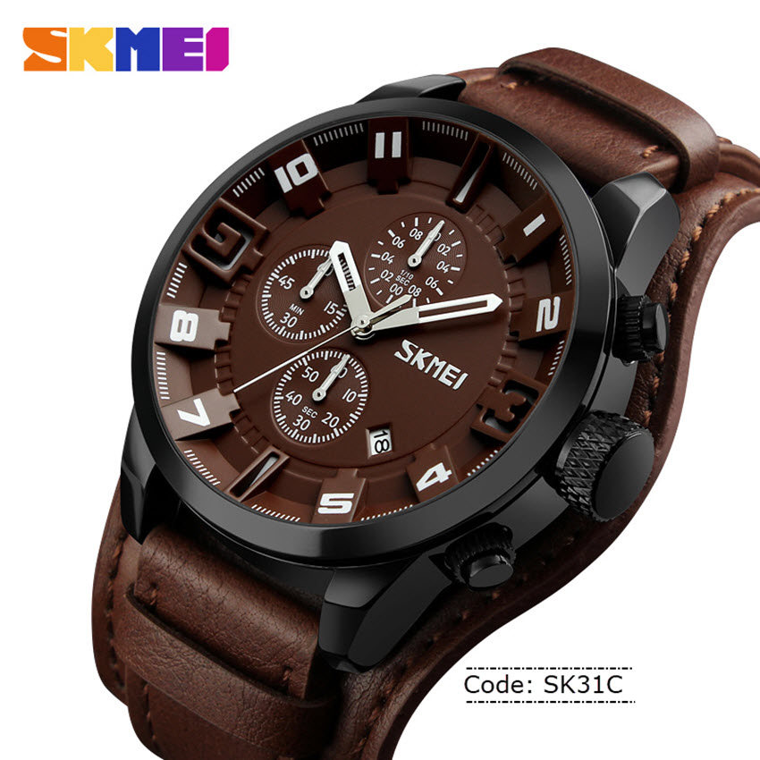 SK31C SKMEI Luxury Business Leather Watch