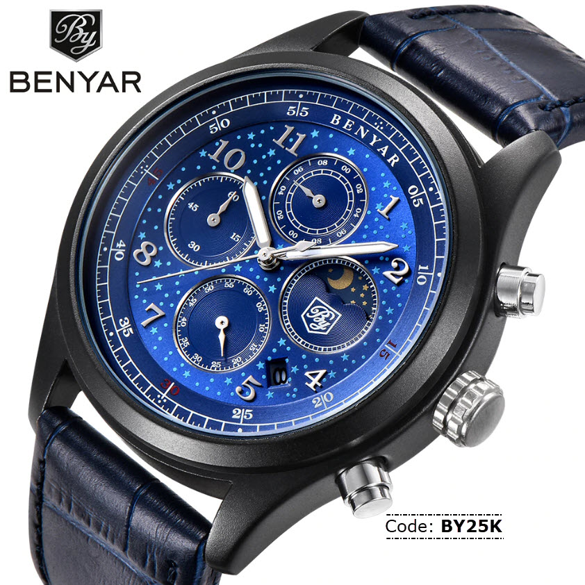 BY25K BENYAR 5122 Moon Phase Chronograph Watch