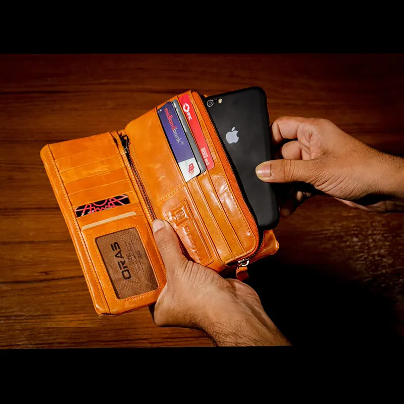RA53N ORAS Genuine Leather Long Wallet for Men