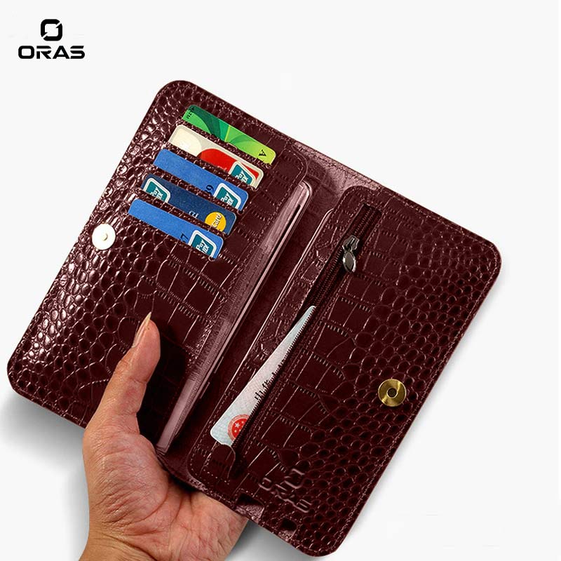 RA87C ORAS Crocodile Texture Genuine Leather Wallet
