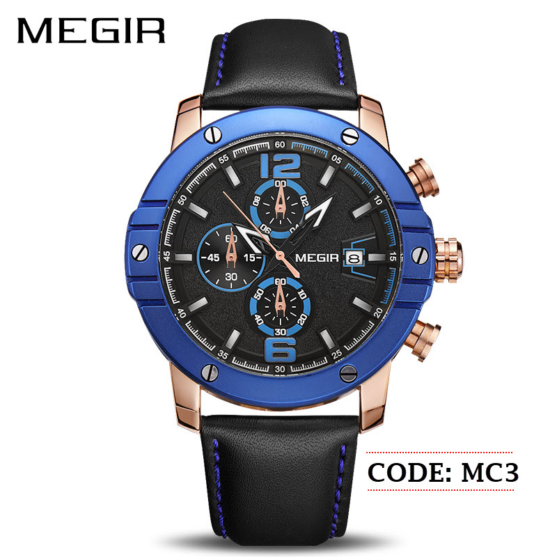 MC3 Megir Blue Chronograph