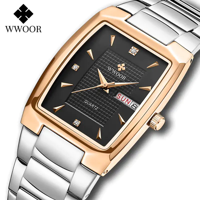 WR21K WWOOR 8837 Square Fashion Watch for Men
