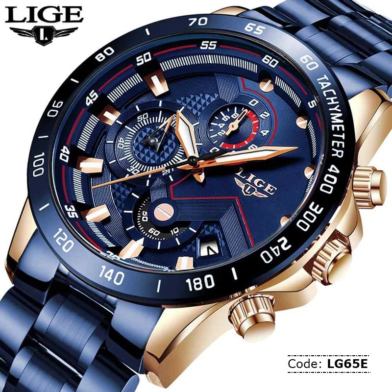 LG65E LIGE 9982 Stainless Steel Chronograph Watch
