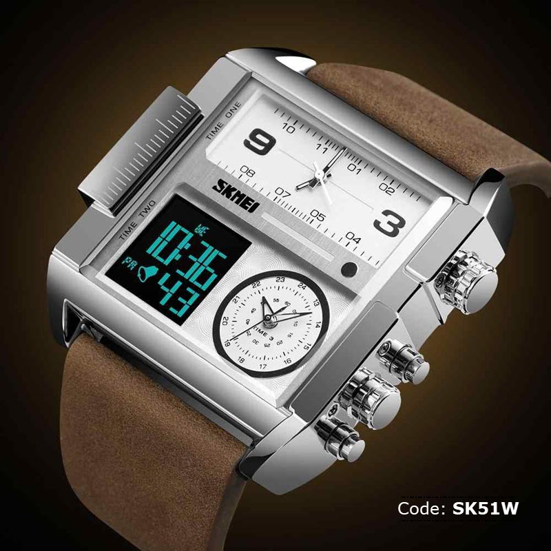 SK51W SKMEI 1391 Big Dial Dual Display Watch