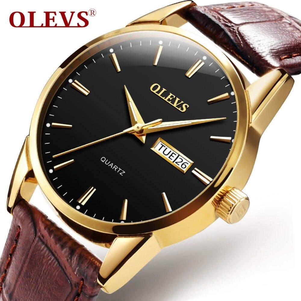 E70K OLEVS 6898 Fashion Leather Watch for Men