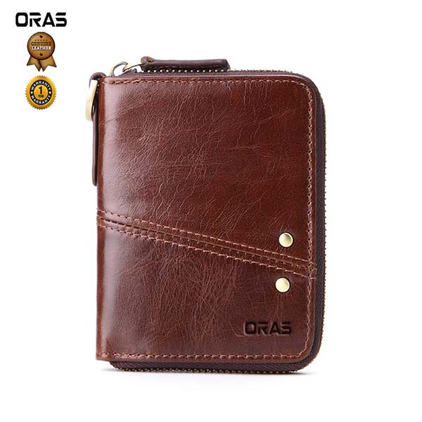 RA47C ORAS Genuine Leather Zipper Wallet