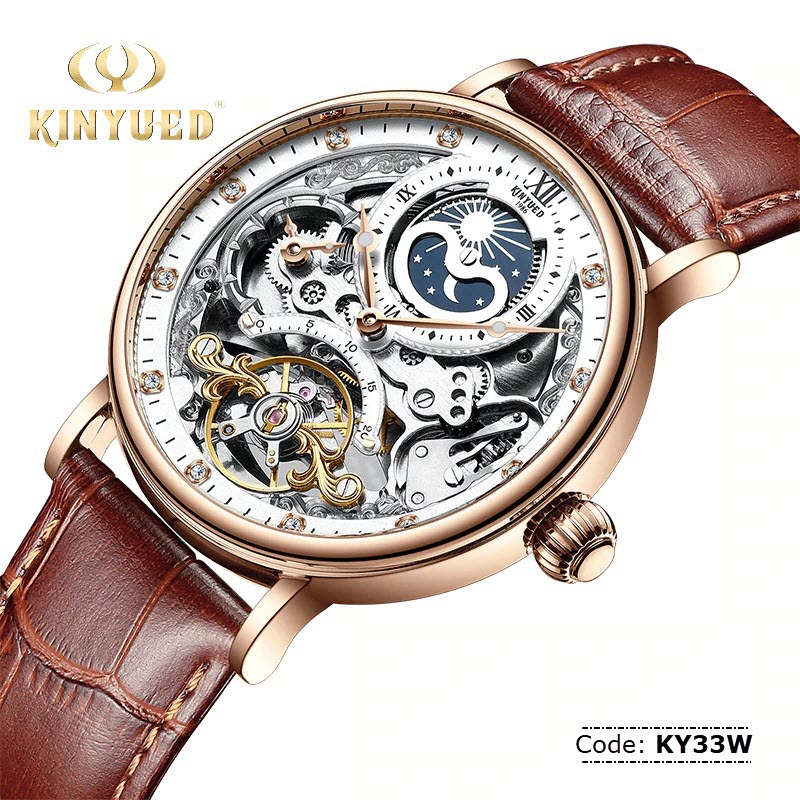 KY33 KINYUED Skeleton Automatic Watch