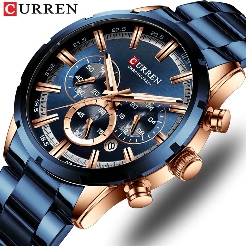 CR123 CURREN 8355 Fashion Chronograph Watch