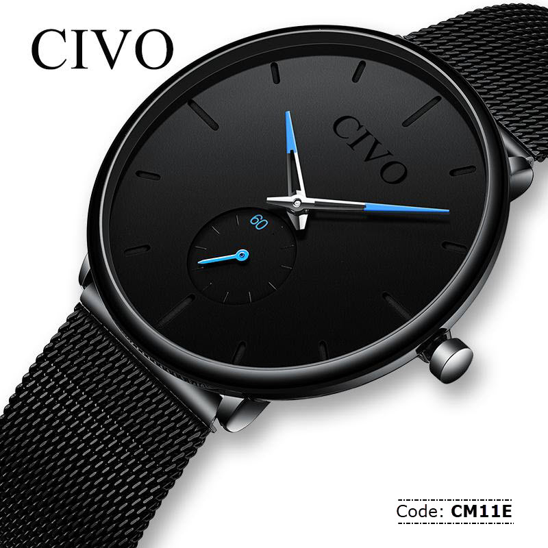 CM11E CIVO Slim Mesh Strap Minimalist Watch