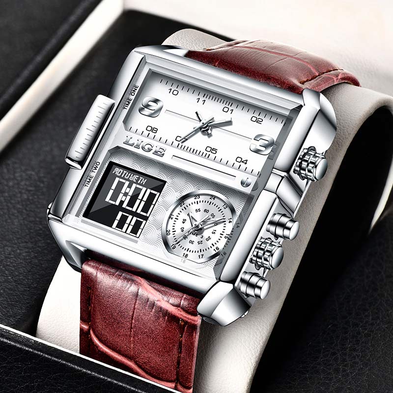 LG91W LIGE Big Dial Sports Watch for Men