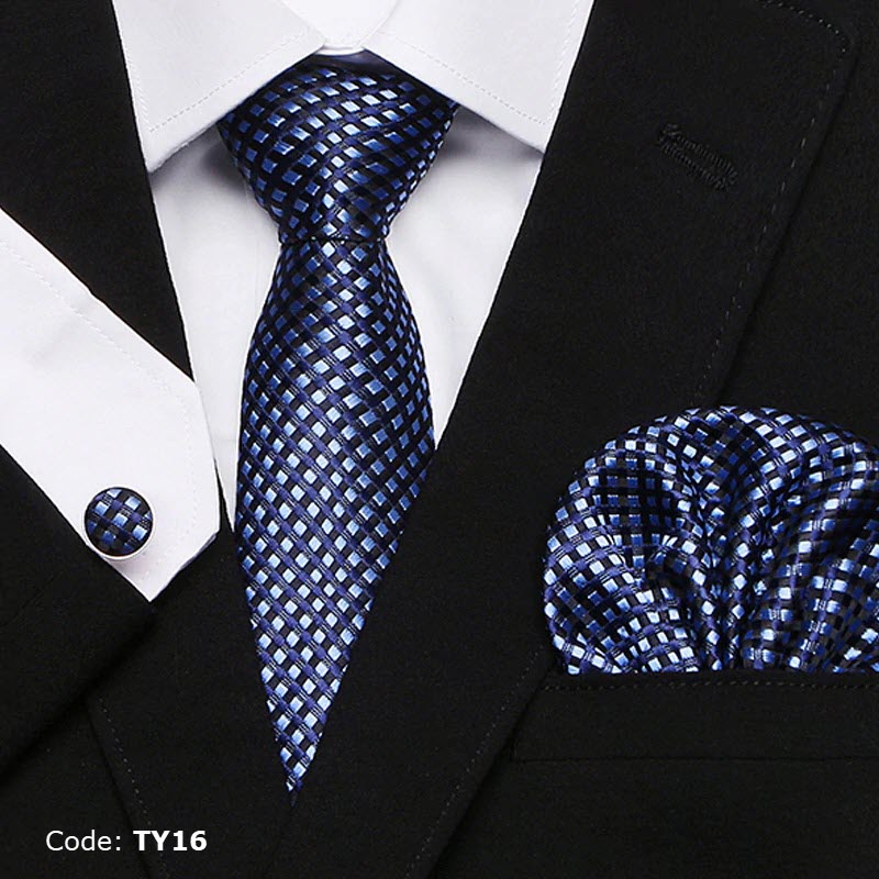TY16 VanGise 100% Silk Tie Hanky Cufflinks Sets