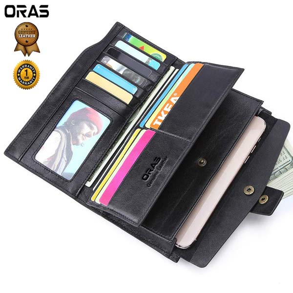 RA45K ORAS Genuine Leather Business Men Long Wallet