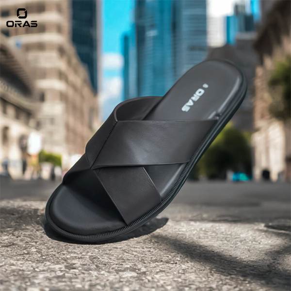 Z3023 ORAS Genuine Leather Slide Sandals For Men