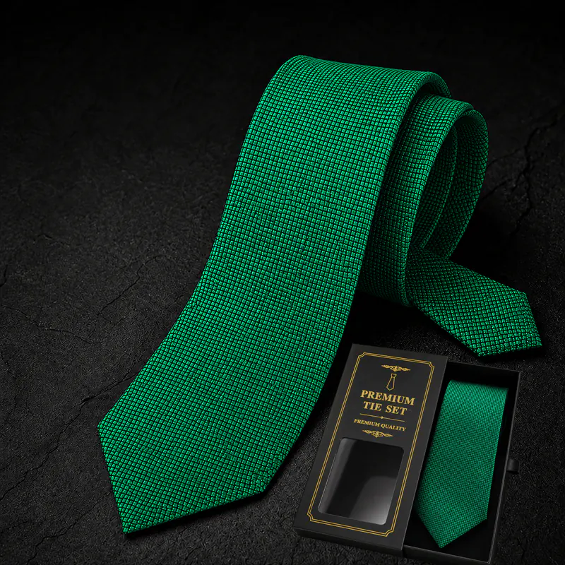 TY43 Premium Quality Green Textured Tie