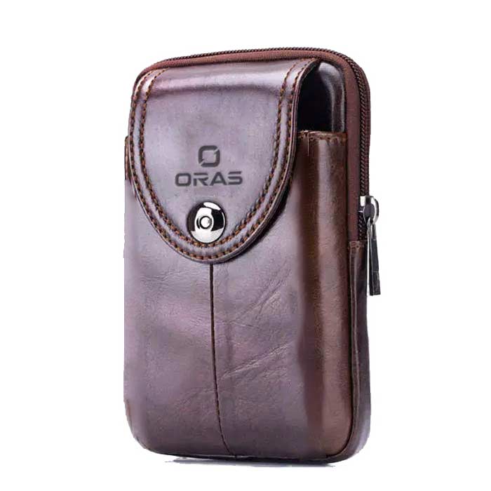 F117 ORAS Genuine Leather Mobile Belt Phone Bag