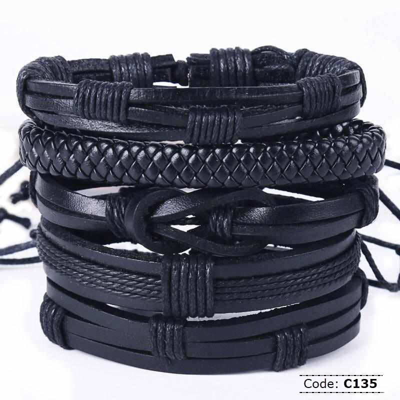 C135 Sprico 5Pcs/ Set Vintage hand-woven Bracelet for Men
