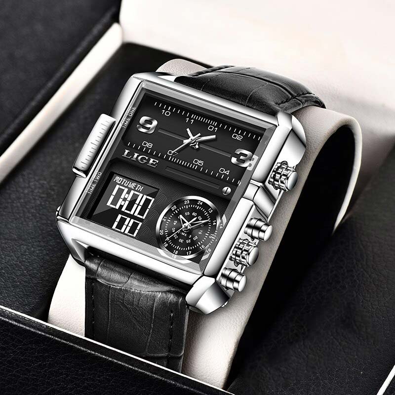LG91A LIGE Big Dial Sports Watch for Men