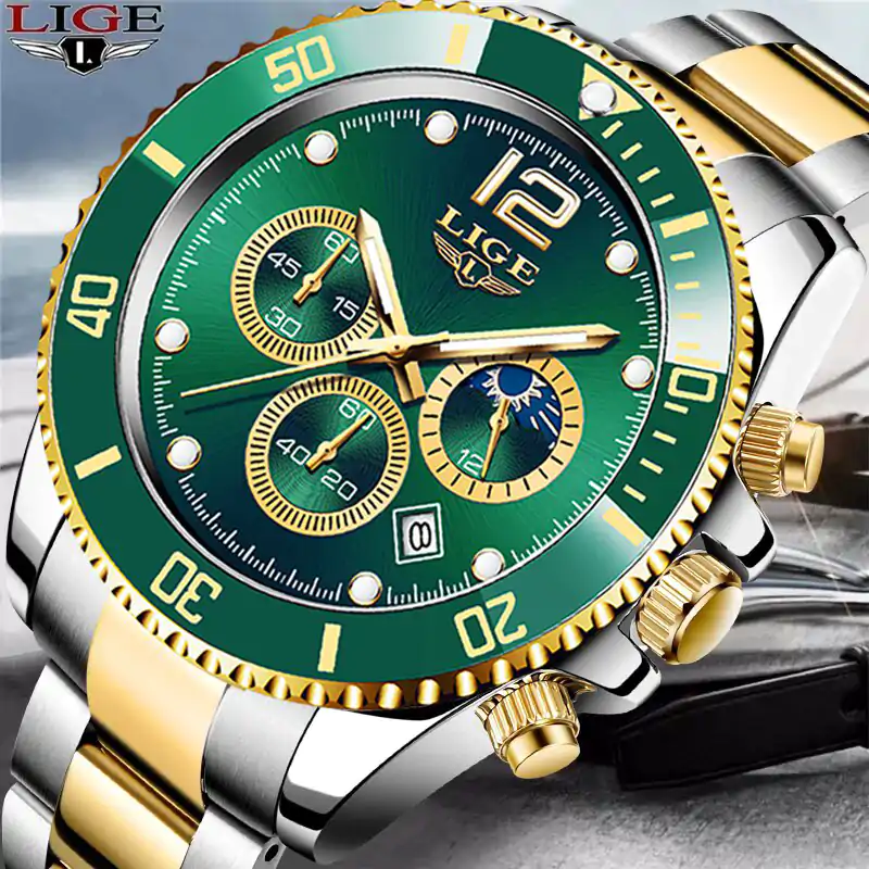 LE124 LIGE 8924 Chronograph Quartz Watch for Men
