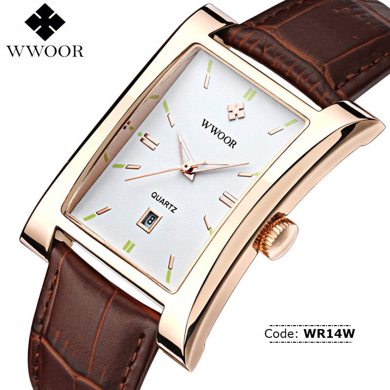 WR14W WWOOR Slim Square Watch for Men