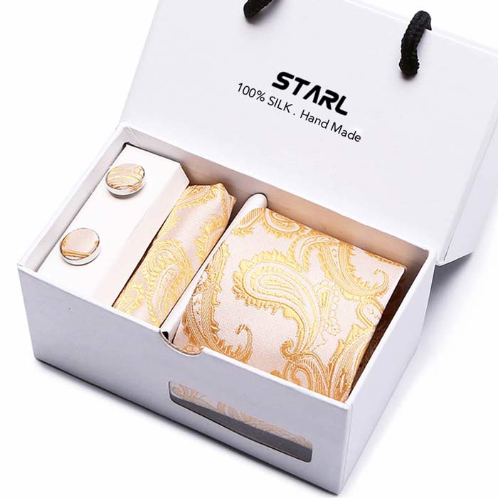 TY27 STARL 100% Silk Jacquard Woven Tie Set