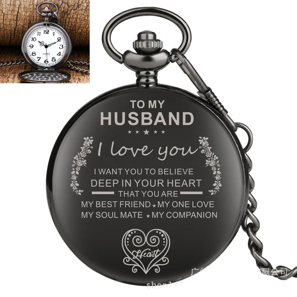 GA14 lettering Quartz Pocket watch For Gift