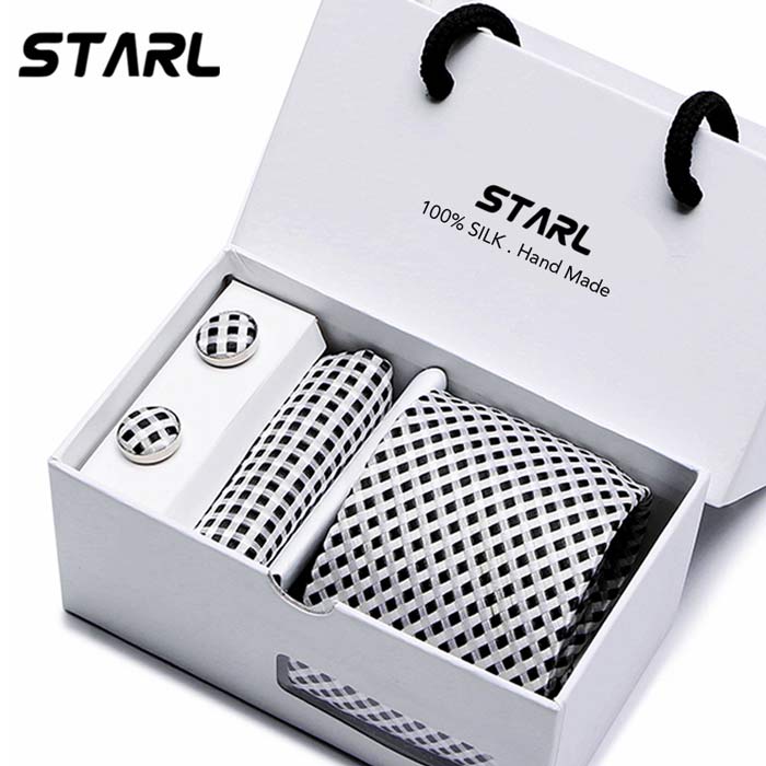 TY26 STARL 100% Silk Jacquard Woven Tie Set
