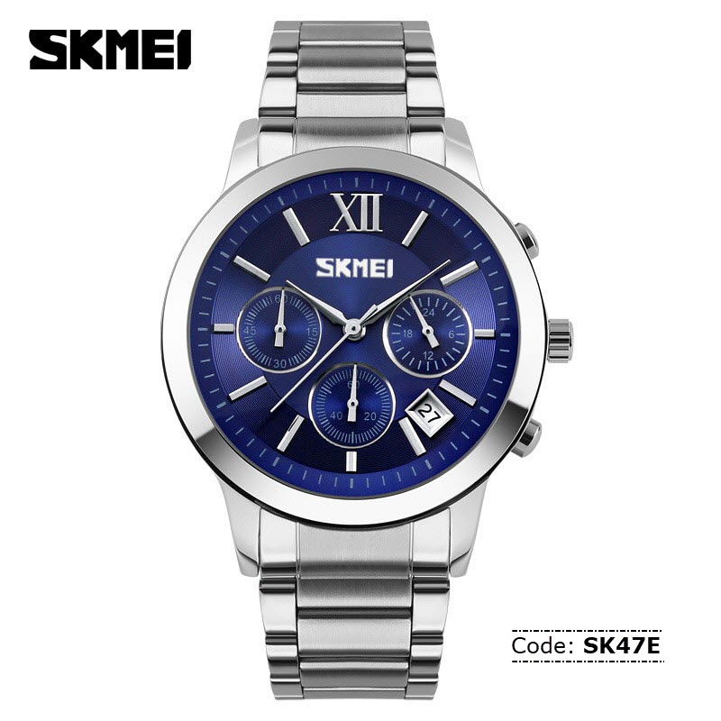 SK47E SKMEI 9097 Stainless Steel Chronograph Watch for Men