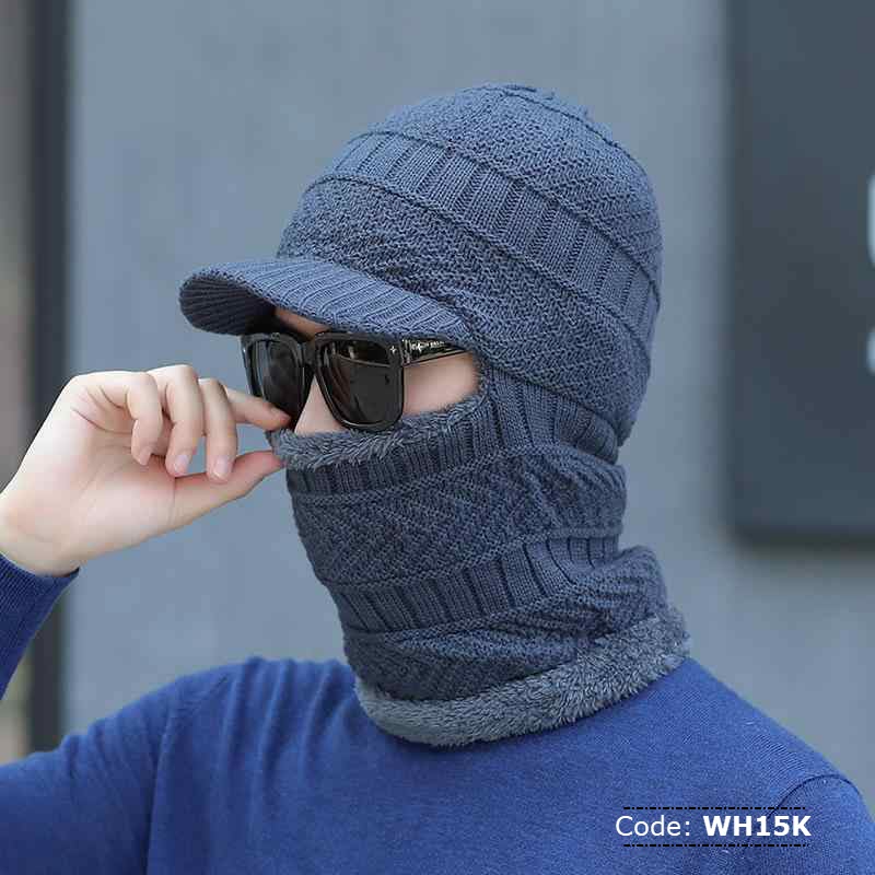 WH15K Knitted Winter Hat With Neck Warmer