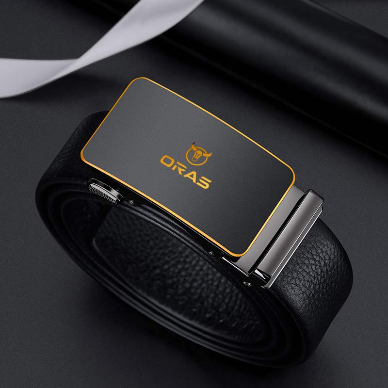B602 ORAS Genuine Leather Automatic Buckle Belt