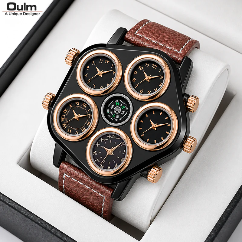 UM37 Oulm Big Dial Multi Time Premium Watch
