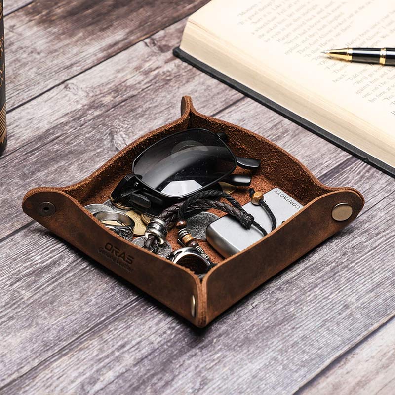 RA77C ORAS Genuine Leather Office Desk Storage