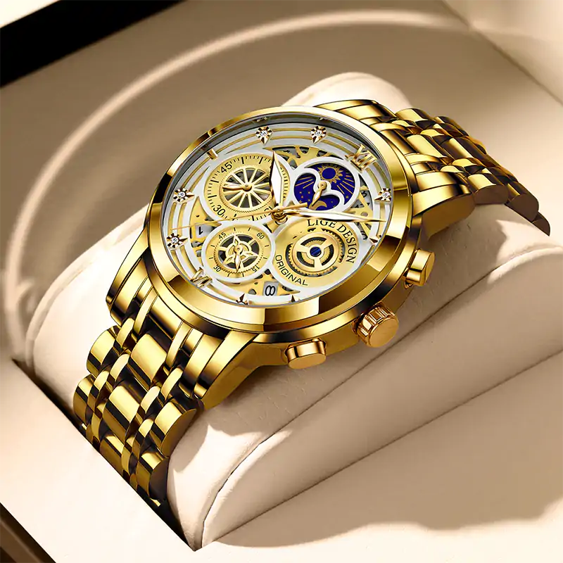 LE121 LIGE Luxury Quartz Watch for Men