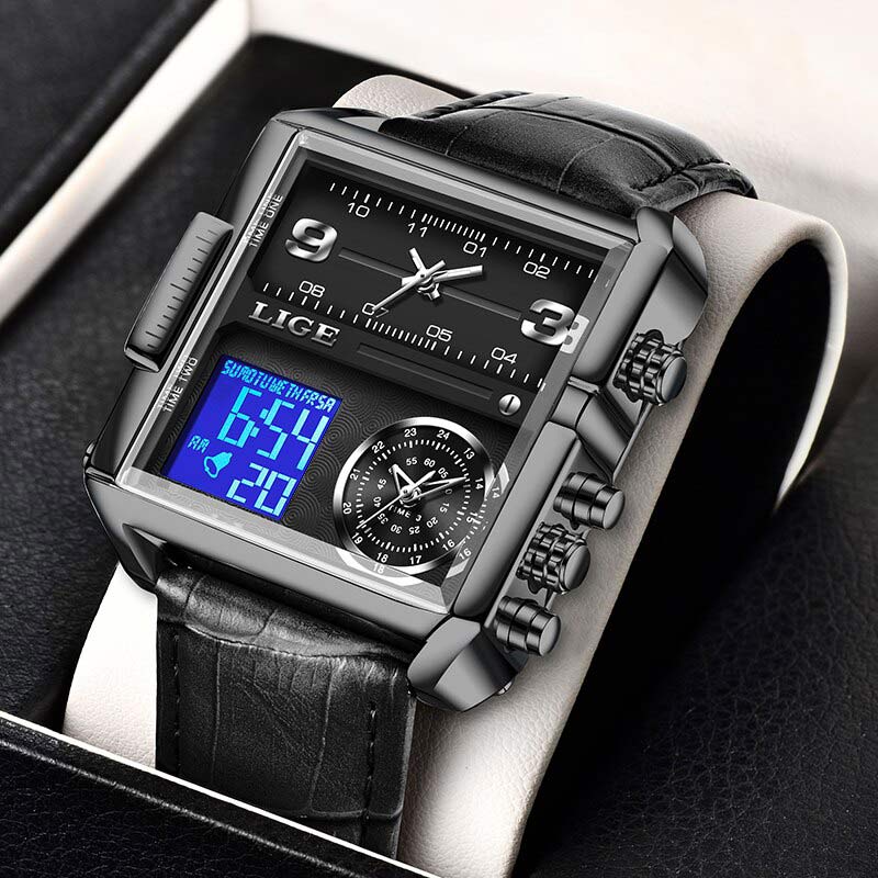 LG91K LIGE Big Dial Sports Watch for Men