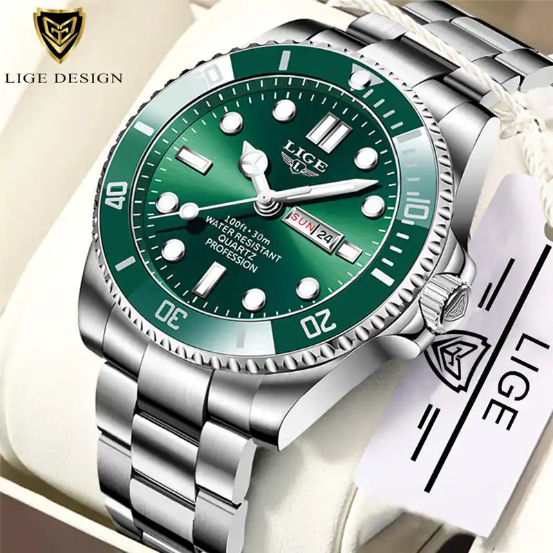 LE126 LIGE 10045 Luxury Quartz Watch for Men