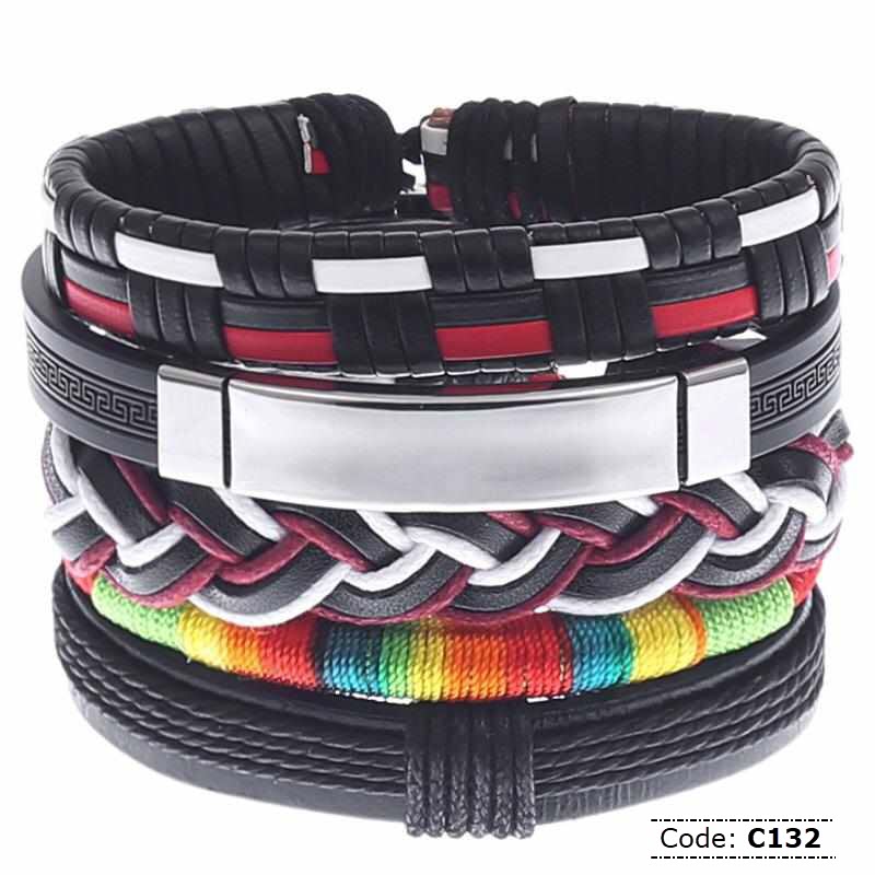 C133 Sprico 5Pcs/ Set Vintage hand-woven Bracelet for Men