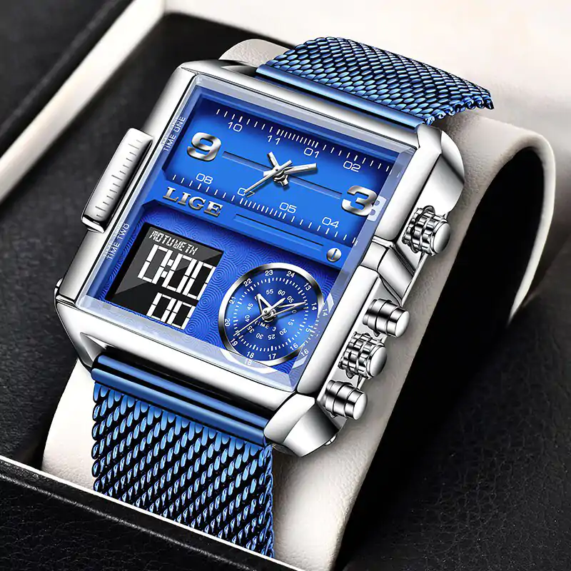 LE117 LIGE Big Dial Sports Watch for Men